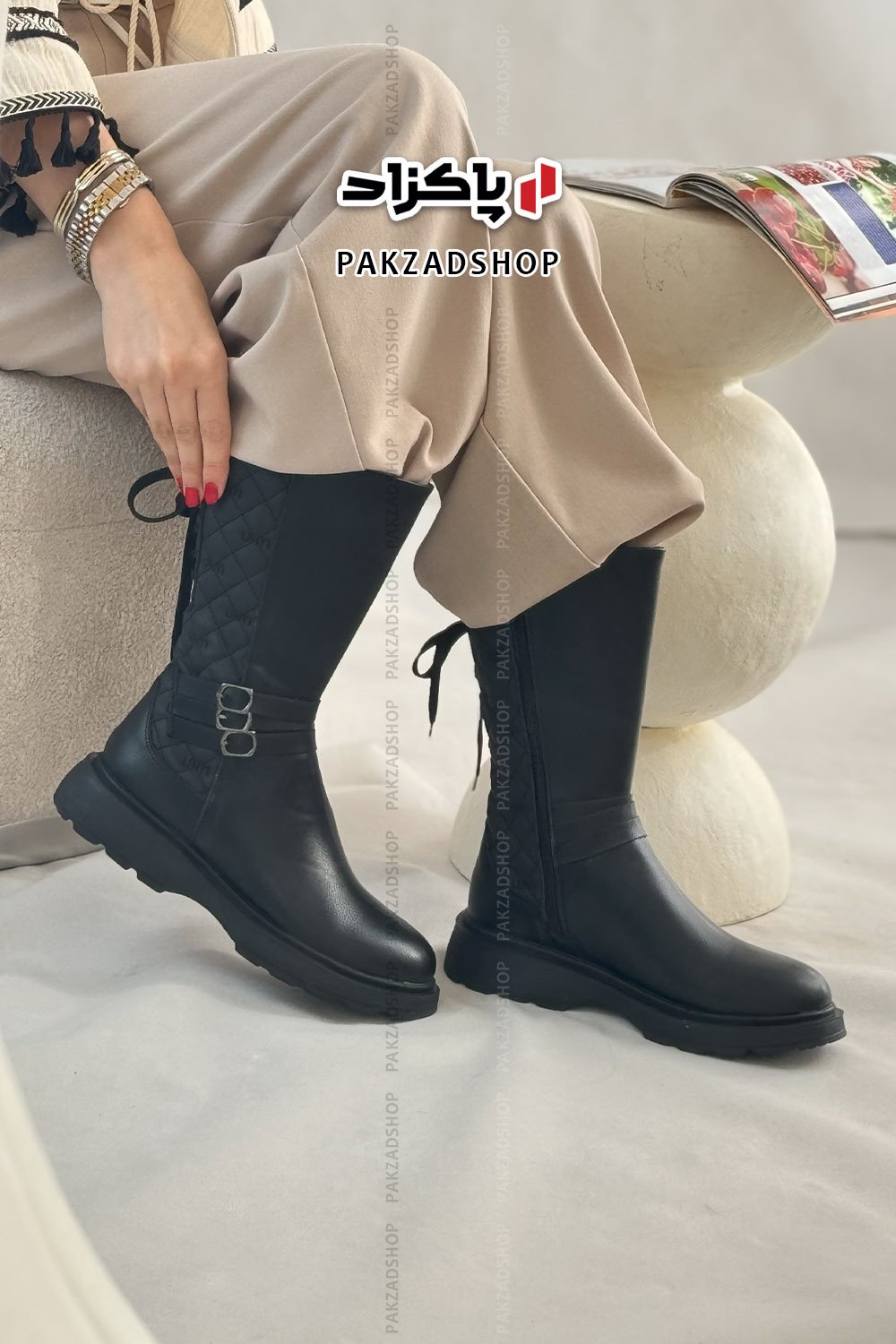 بوت بلند چرمی میو