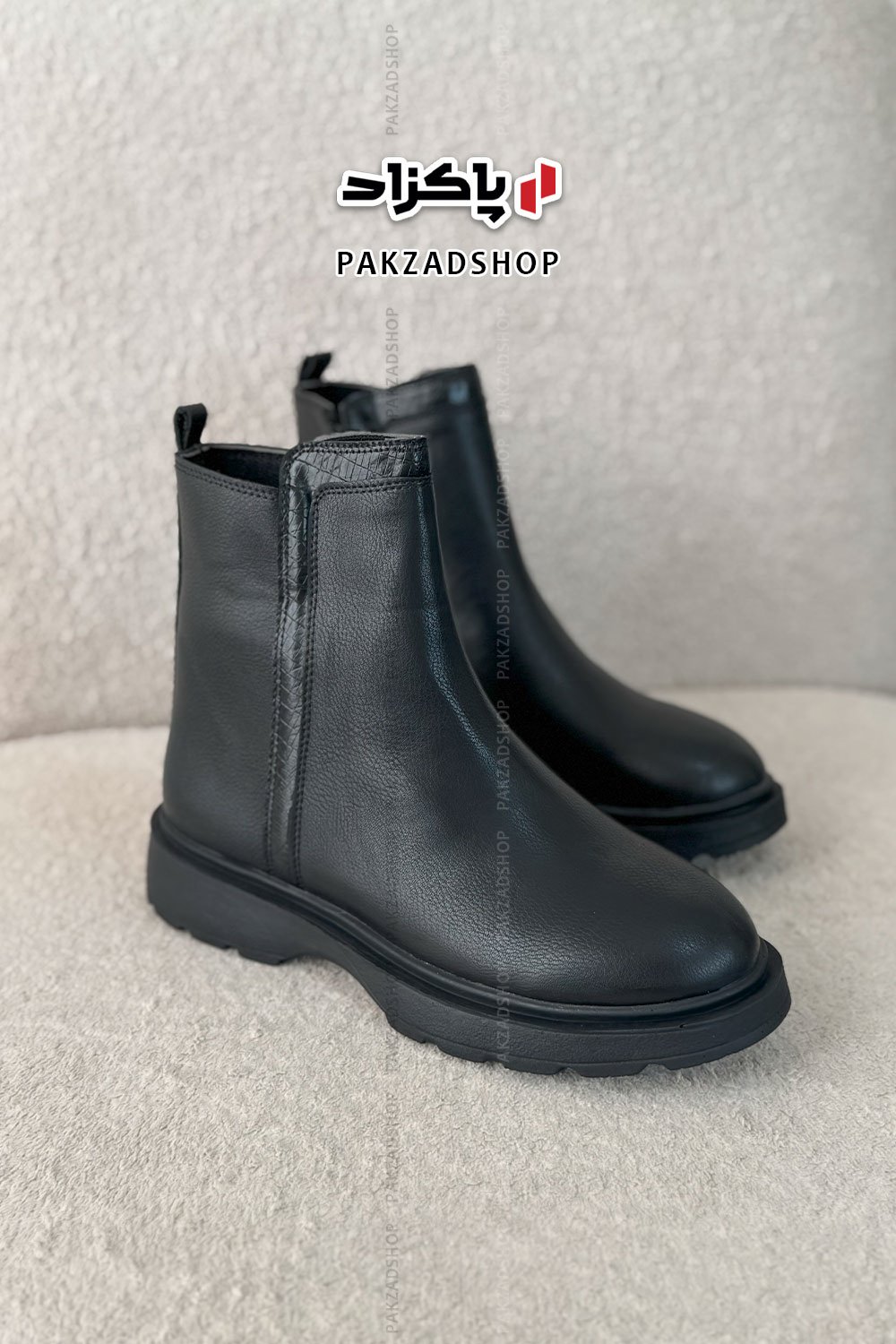 بوت زنانه دو تیکه چرمی