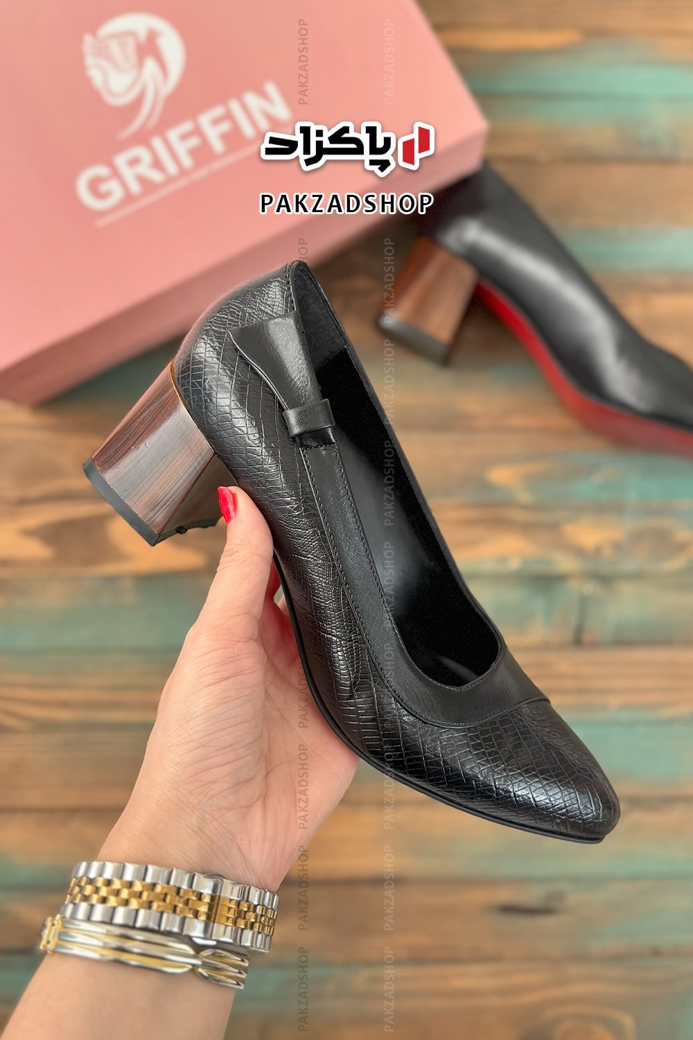 کفش مجلسی زنانه ساریا پاشنه چوبی